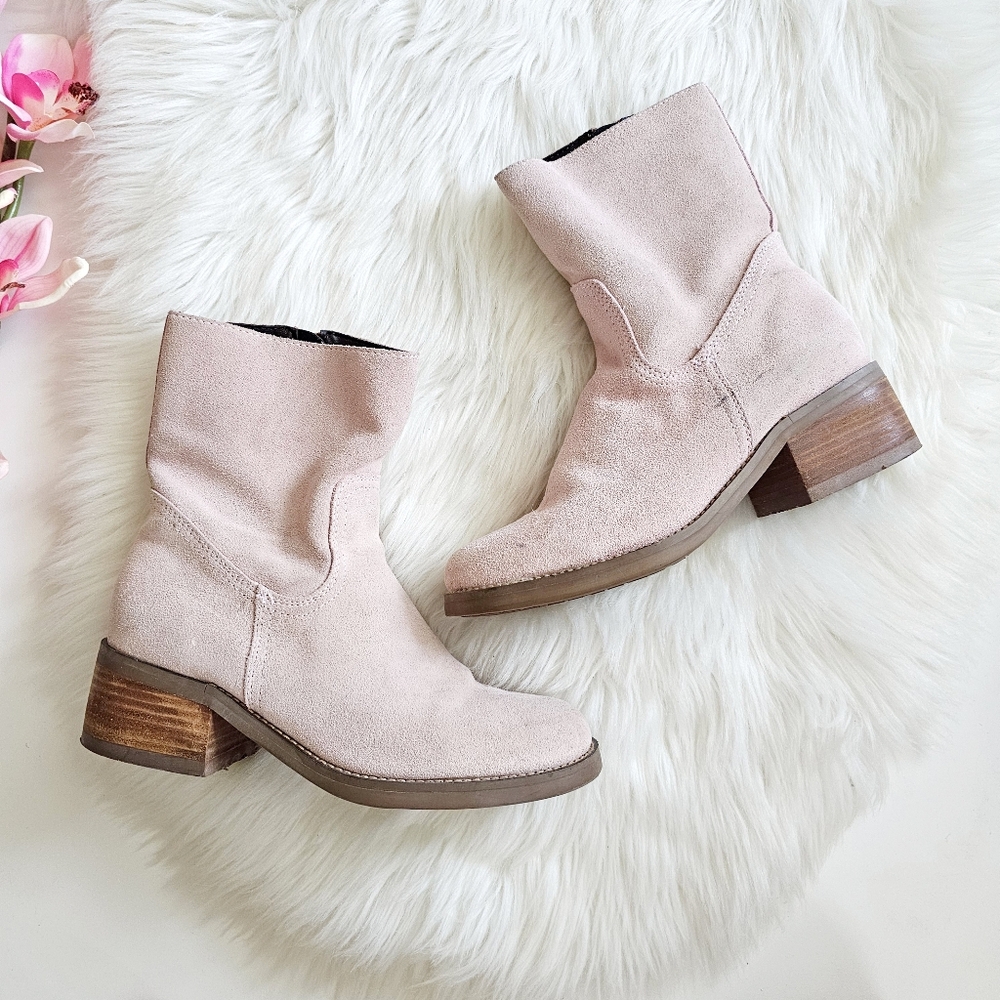 No Boundaries Trenda Pink Leather Ankle Zip Boot Riding Casual Women Shoes 9M